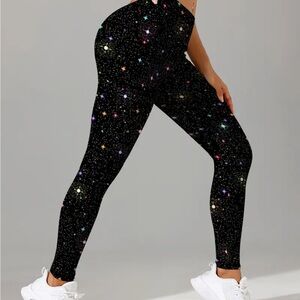 Black Starry Pattern Leggings